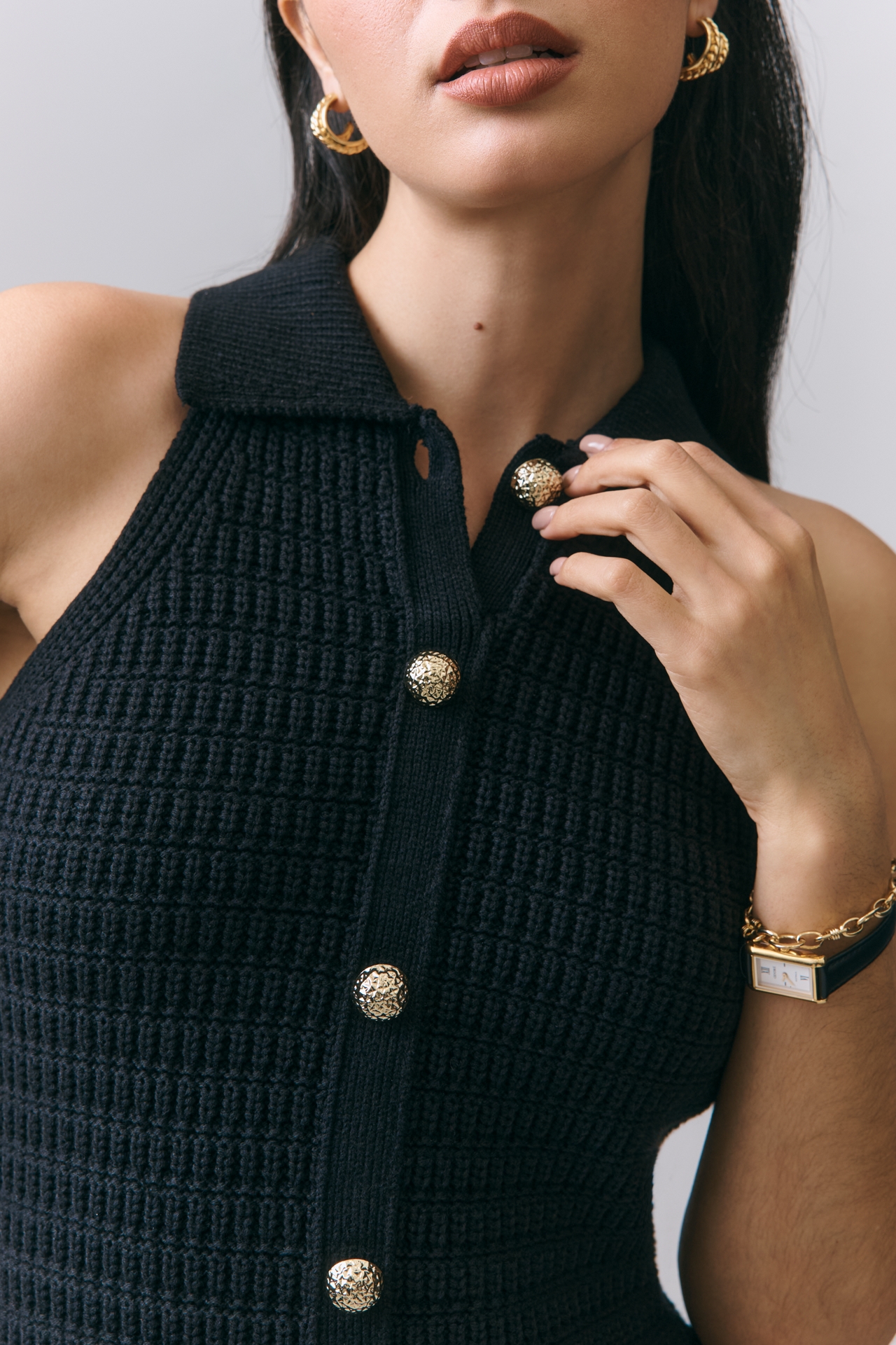 Endless Rose Sleeveless Crochet Knit Mini Dress