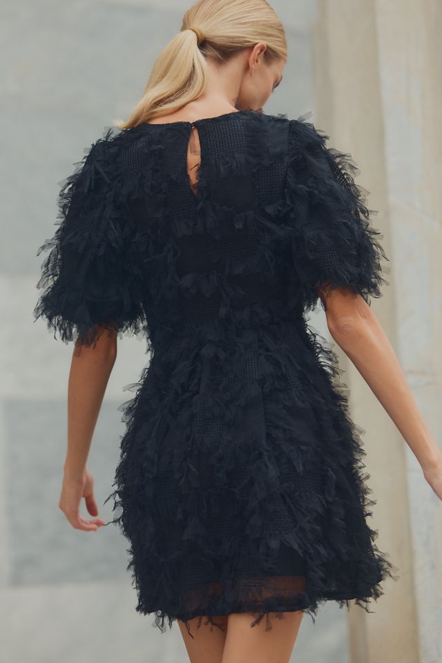 Endless Rose Short-Sleeve Faux-Feather Mini Dress #2