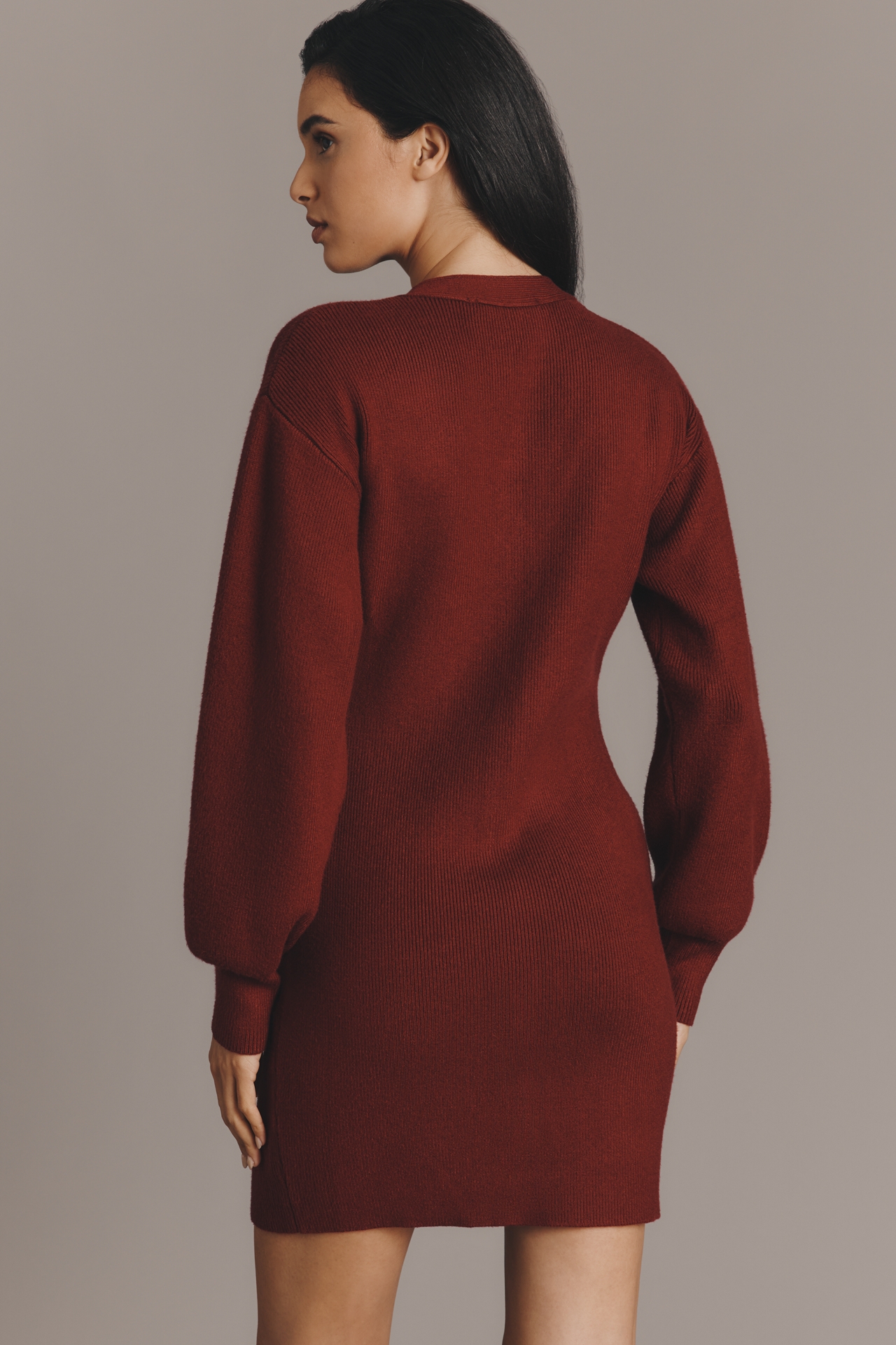 English Factory Long-Sleeve V-Neck Button-Front Dress