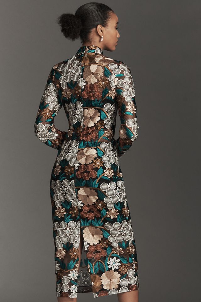 Endless Rose Long-Sleeve Mock-Neck Embroidered Midi Dress #2