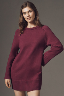 English Factory Petite Long-Sleeve Sweater Mini Dress by Anthropologie