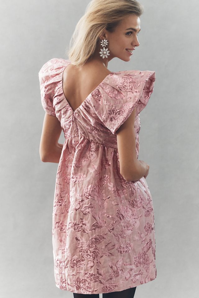 Endless Rose Babydoll Jacquard Bow Mini Dress #1