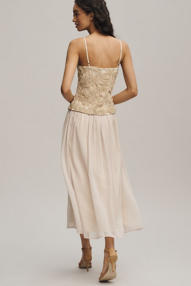 Endless Rose Textured Drop-Waist Midi Dress