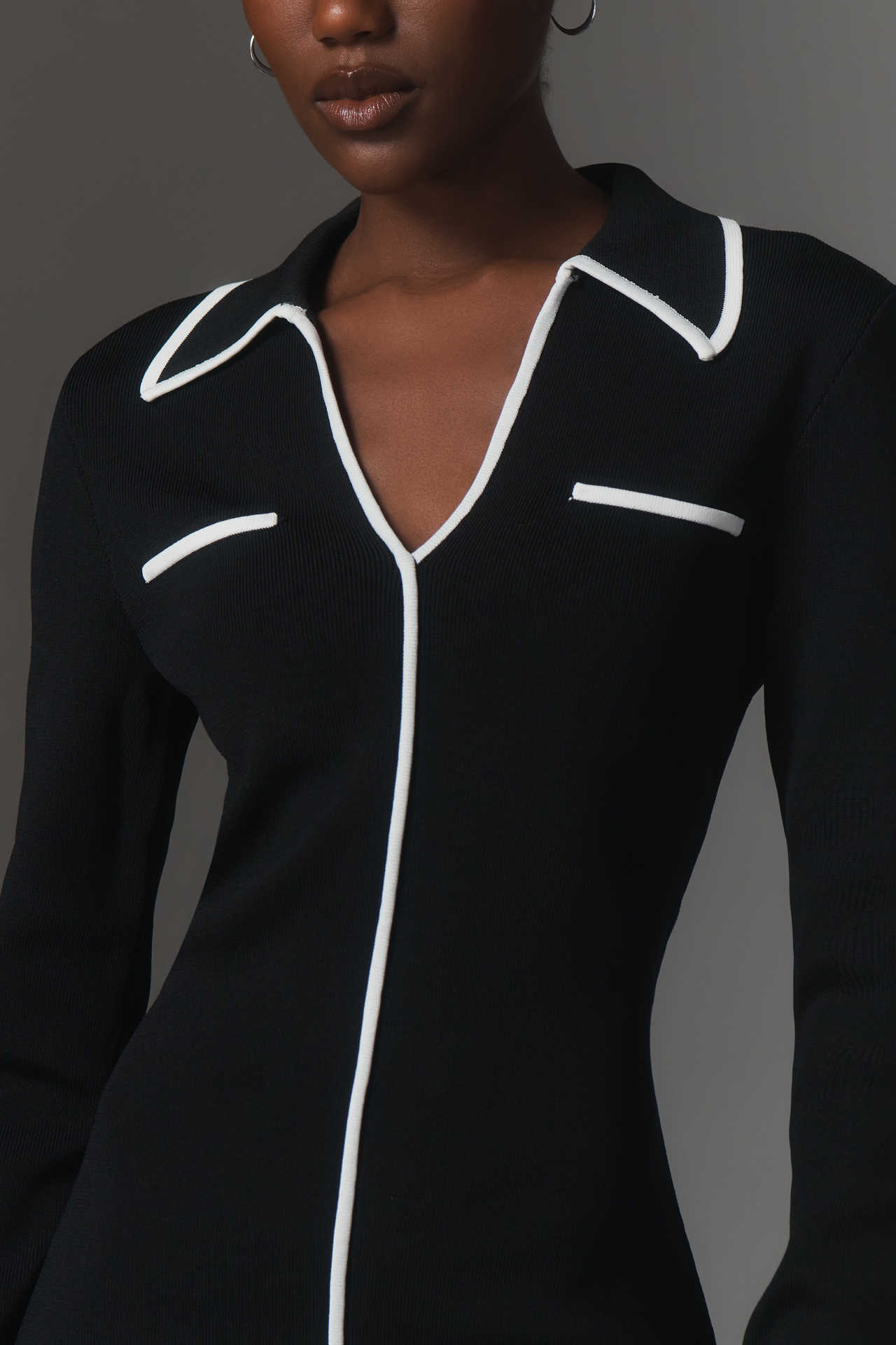 Endless Rose Long-Sleeve Binded Column Midi Dress