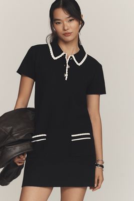 English Factory Short-Sleeve Polo Mini Shift Dress | Anthropologie