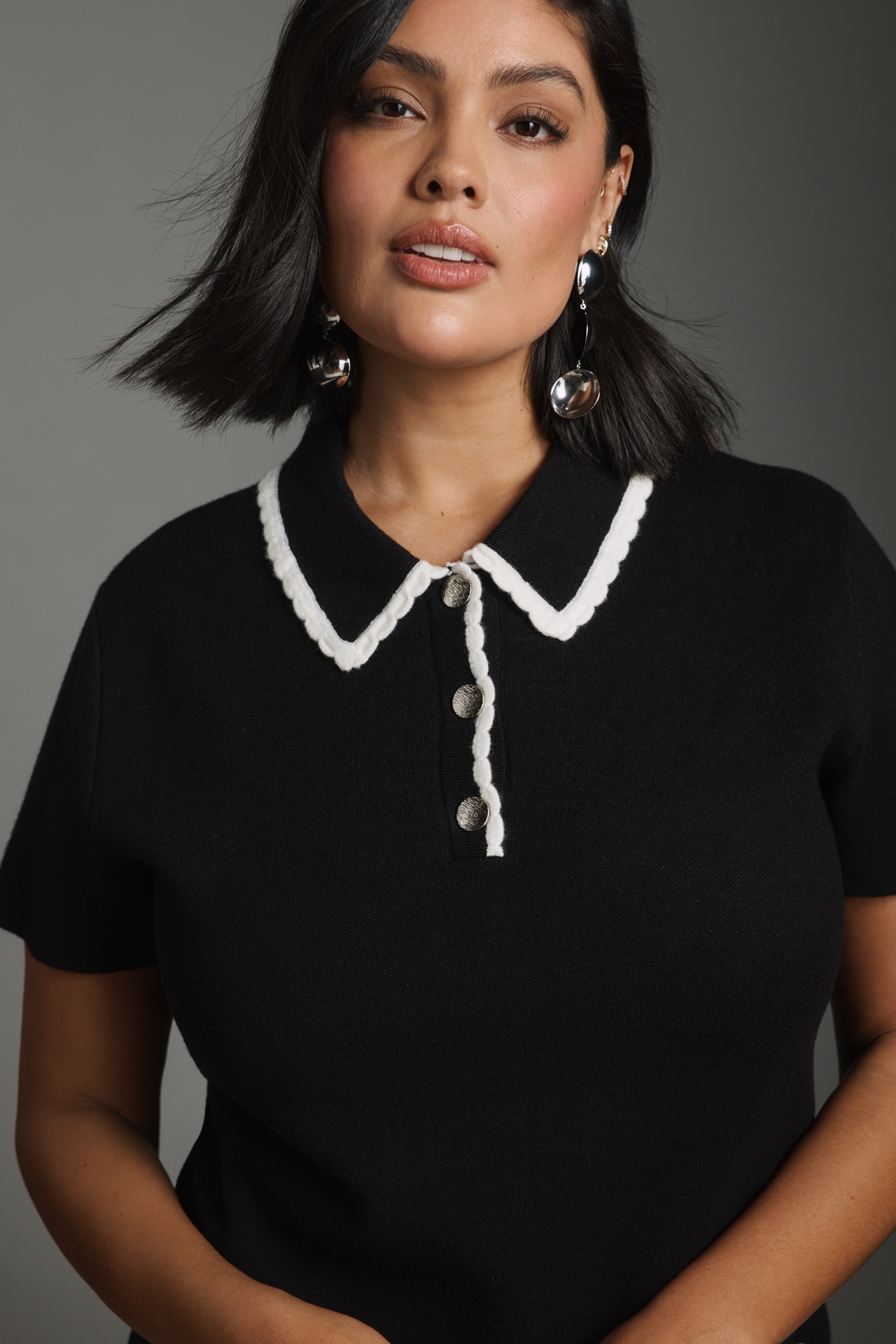 English Factory Short-Sleeve Mini Polo Dress