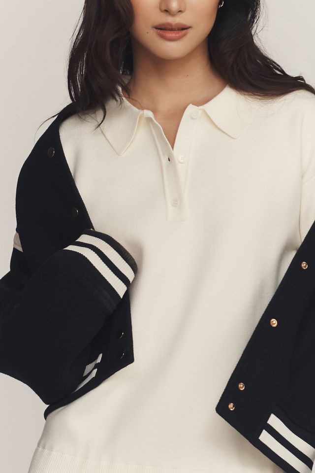 English Factory Collared Long-Sleeve Twofer Mini Dress | Anthropologie