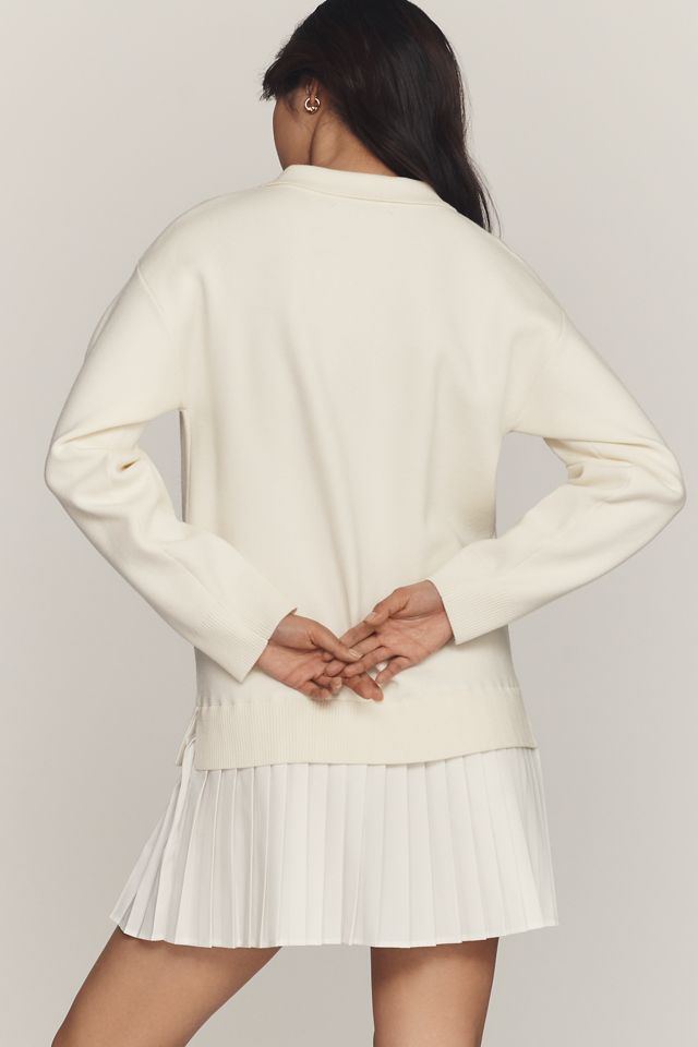 English Factory Collared Long-Sleeve Twofer Mini Dress | Anthropologie