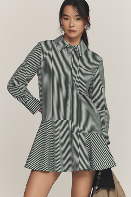 English Factory Long-Sleeve Mini Shirt Dress