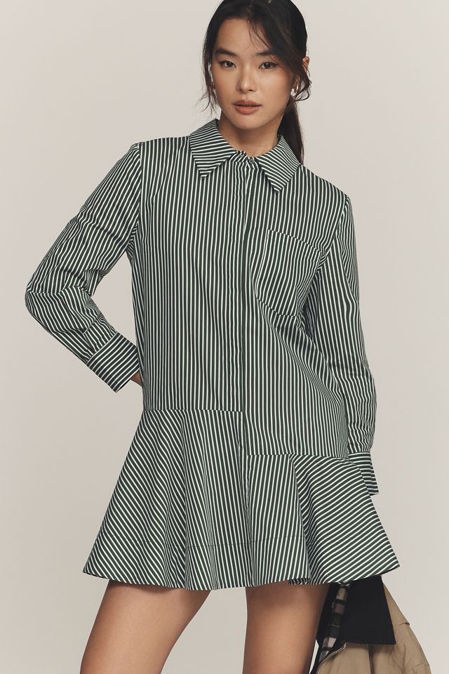 English Factory Long-Sleeve Mini Shirt Dress | Anthropologie