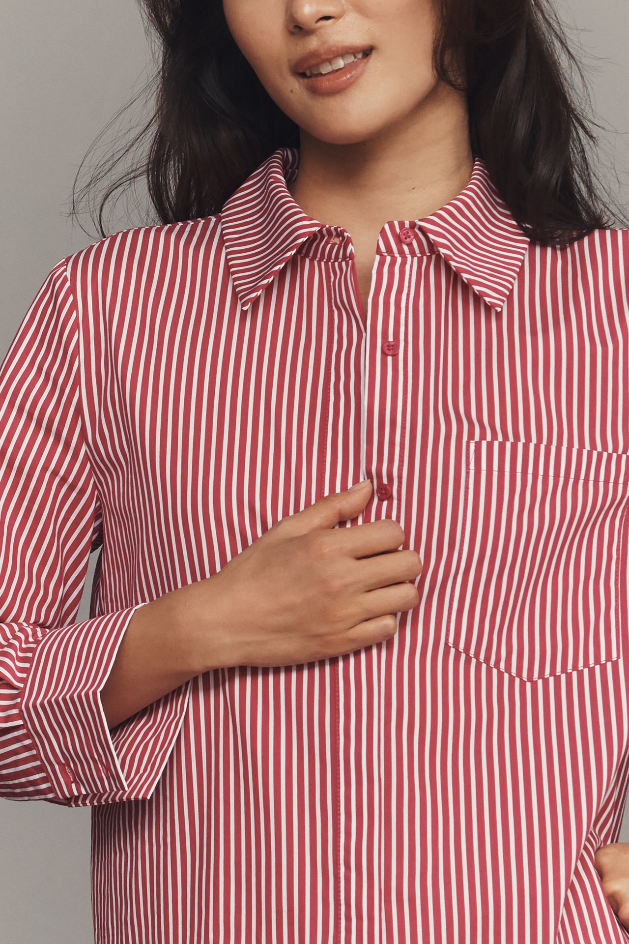 English Factory Long-Sleeve Mini Shirt Dress