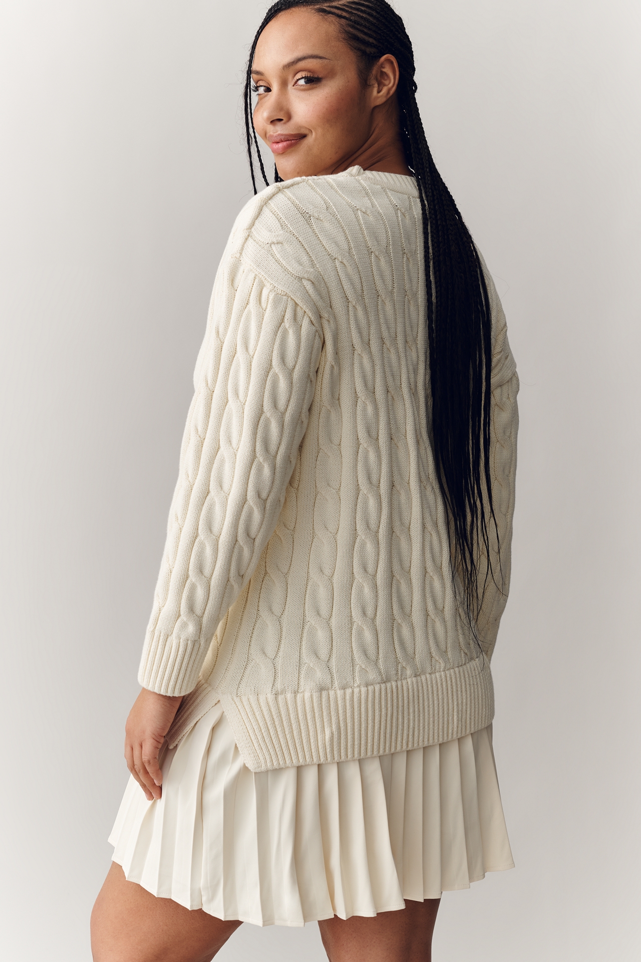 English Factory V-Neck Long-Sleeve Mini Twofer Dress