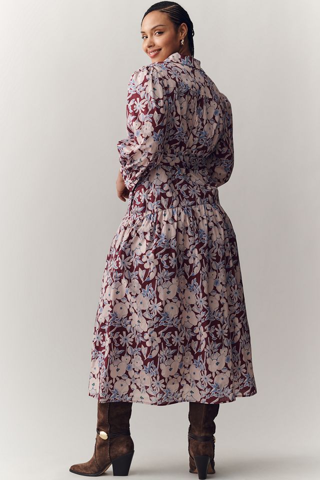 English Factory Long-Sleeve Midi Shirtdress #1