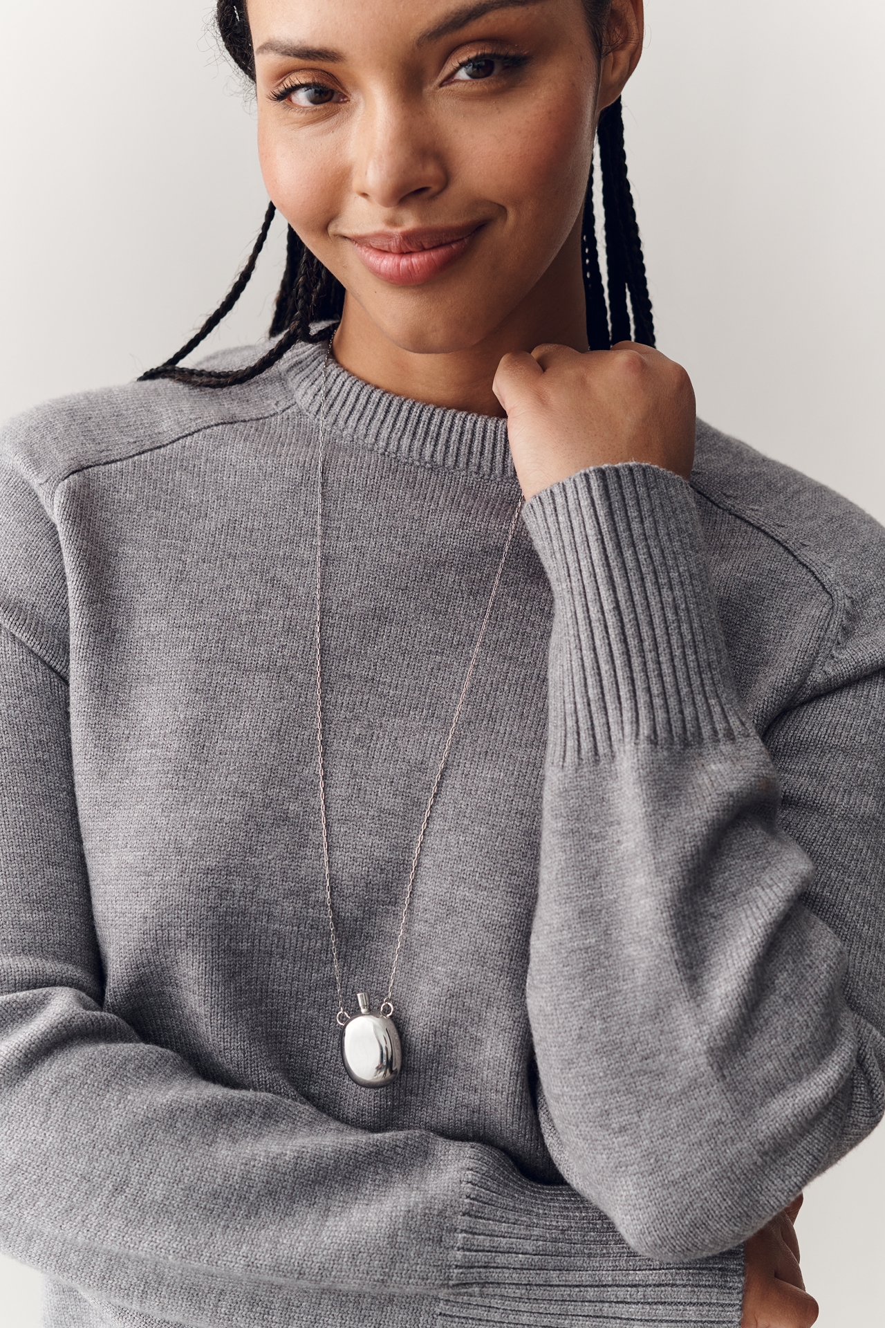 English Factory Long-Sleeve Mini Sweater Dress