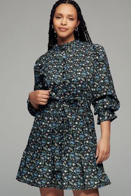 Bettina Tiered Mini Shirt Dress by Maeve | Anthropologie