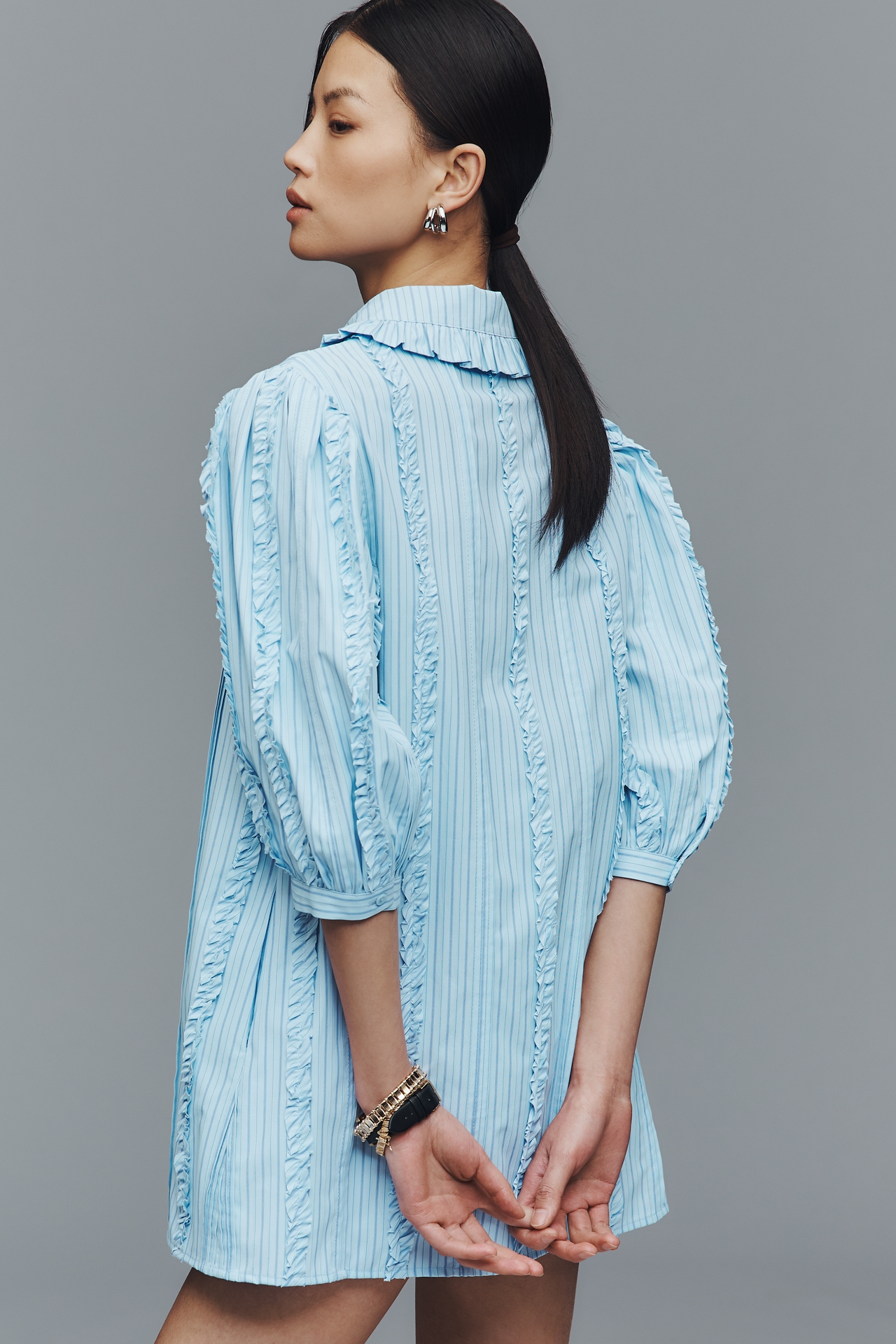 English Factory Collared Mini Shirt Dress