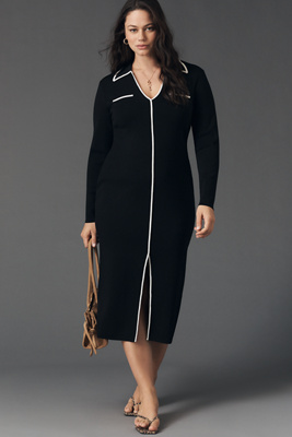 English Factory Knit Split-Hem Midi Dress | Anthropologie