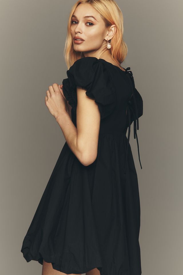English Factory - Bubble Scoop Neck Dress Black / S