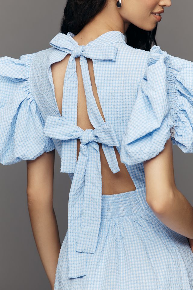 English Factory Puff-Sleeve Midi Dress | Anthropologie