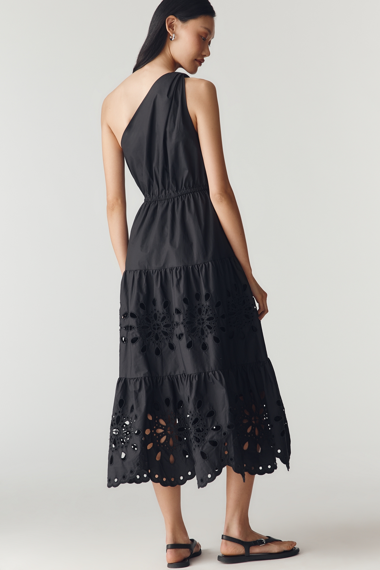 English Factory One-Shoulder Midi Dress