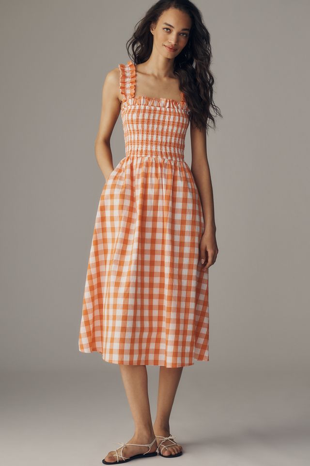 English Factory Gingham Midi Dress | Anthropologie