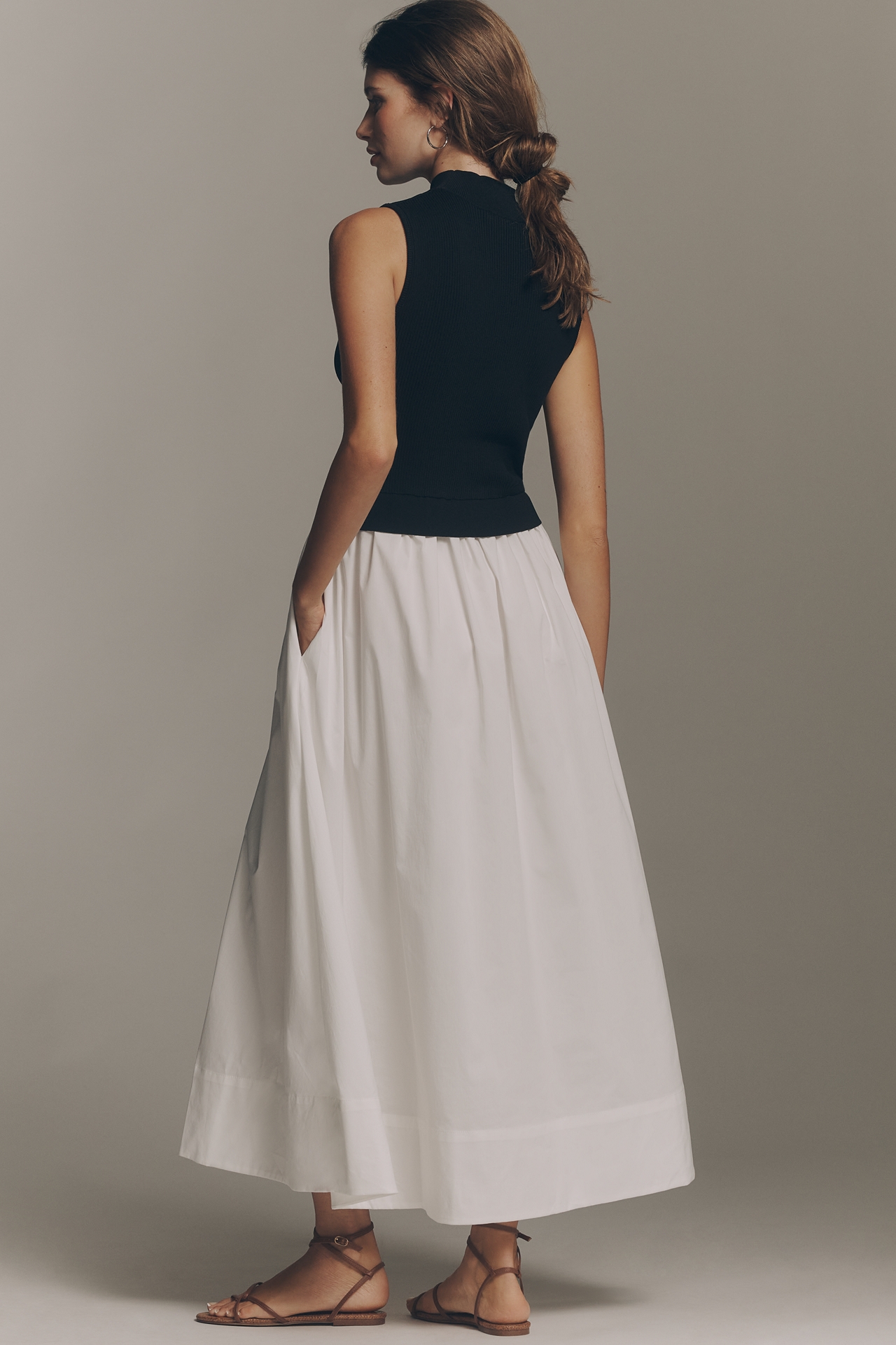 English Factory Sleeveless Twofer Midi Dress