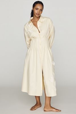 English Factory Pleated Midi Shirtdress