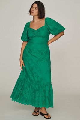 English Factory Puff-Sleeve Maxi Dress