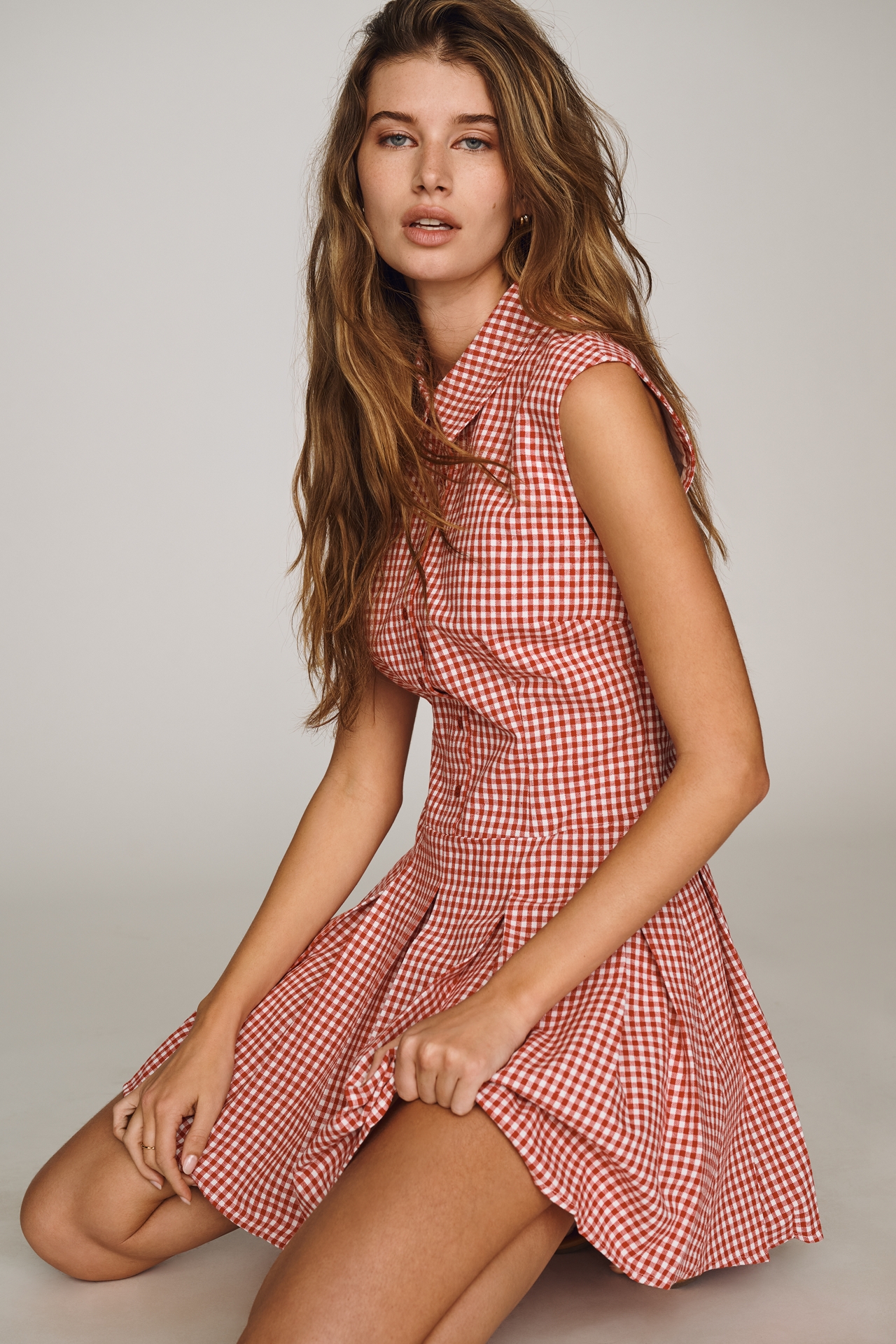 English Factory Pleated Mini Dress