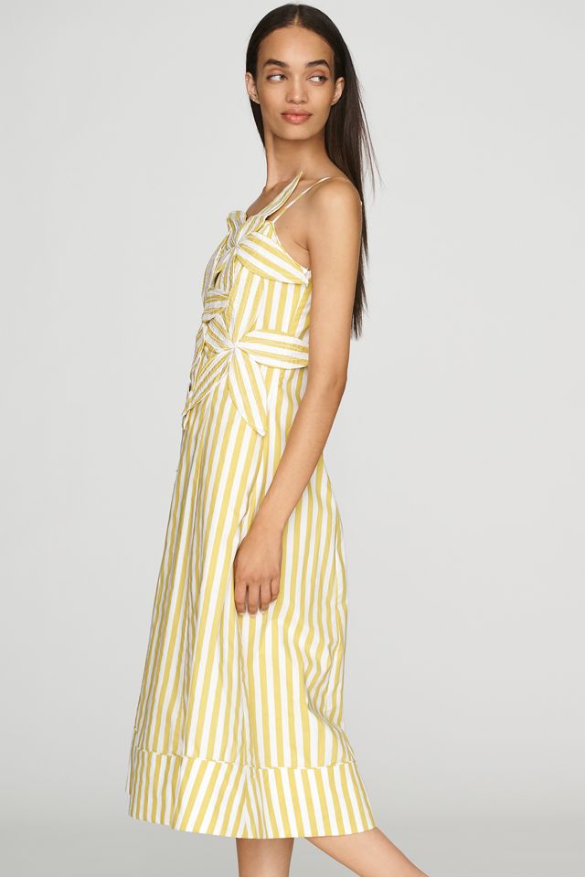 English Factory Floral Appliqué Midi Dress #1
