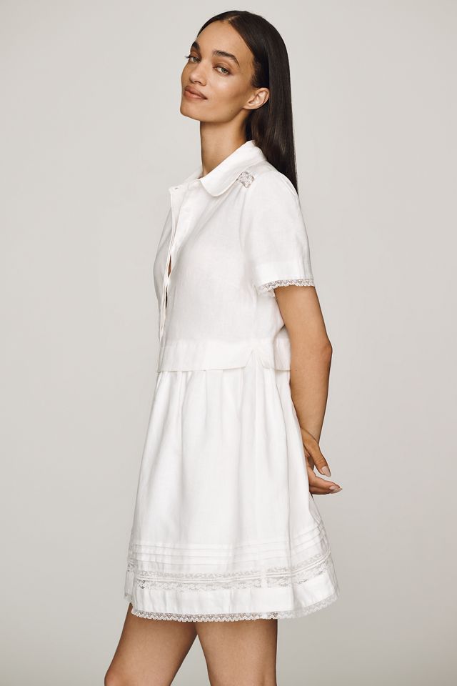 English Factory Lace Trim Mini Dress #1