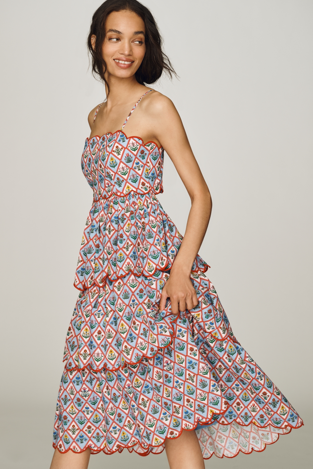 English Factory Scalloped Midi Dress
