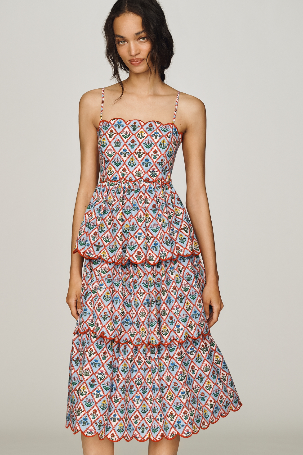 English Factory Scalloped Midi Dress