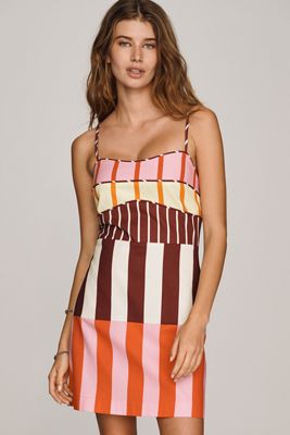 English Factory Cotton Mixed Print Mini Dress