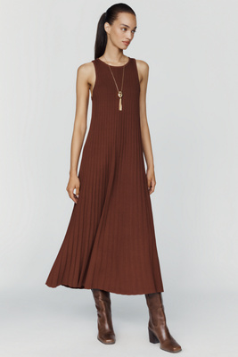 English Factory Pleated Knit Midi Dress | Anthropologie