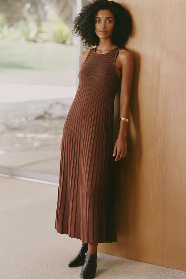 ワンピース andwang Airy Knit Pleated Dress Set English Factory Pleated Knit Midi Dress | Anthropologie