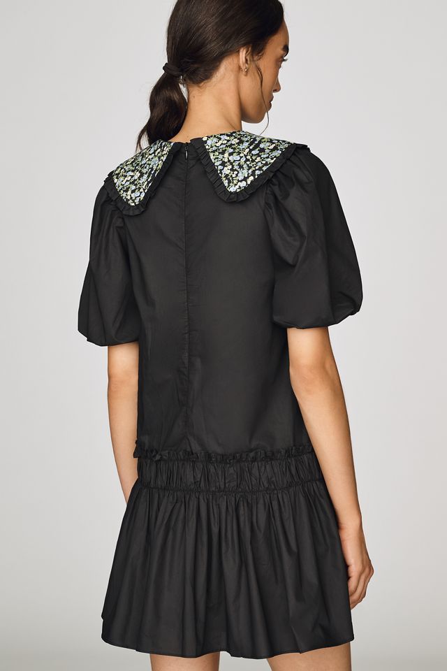 English Factory Floral Collar Drop Waist Mini Dress #2