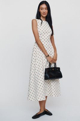 English Factory Sleeveless Boatneck Midi Dress