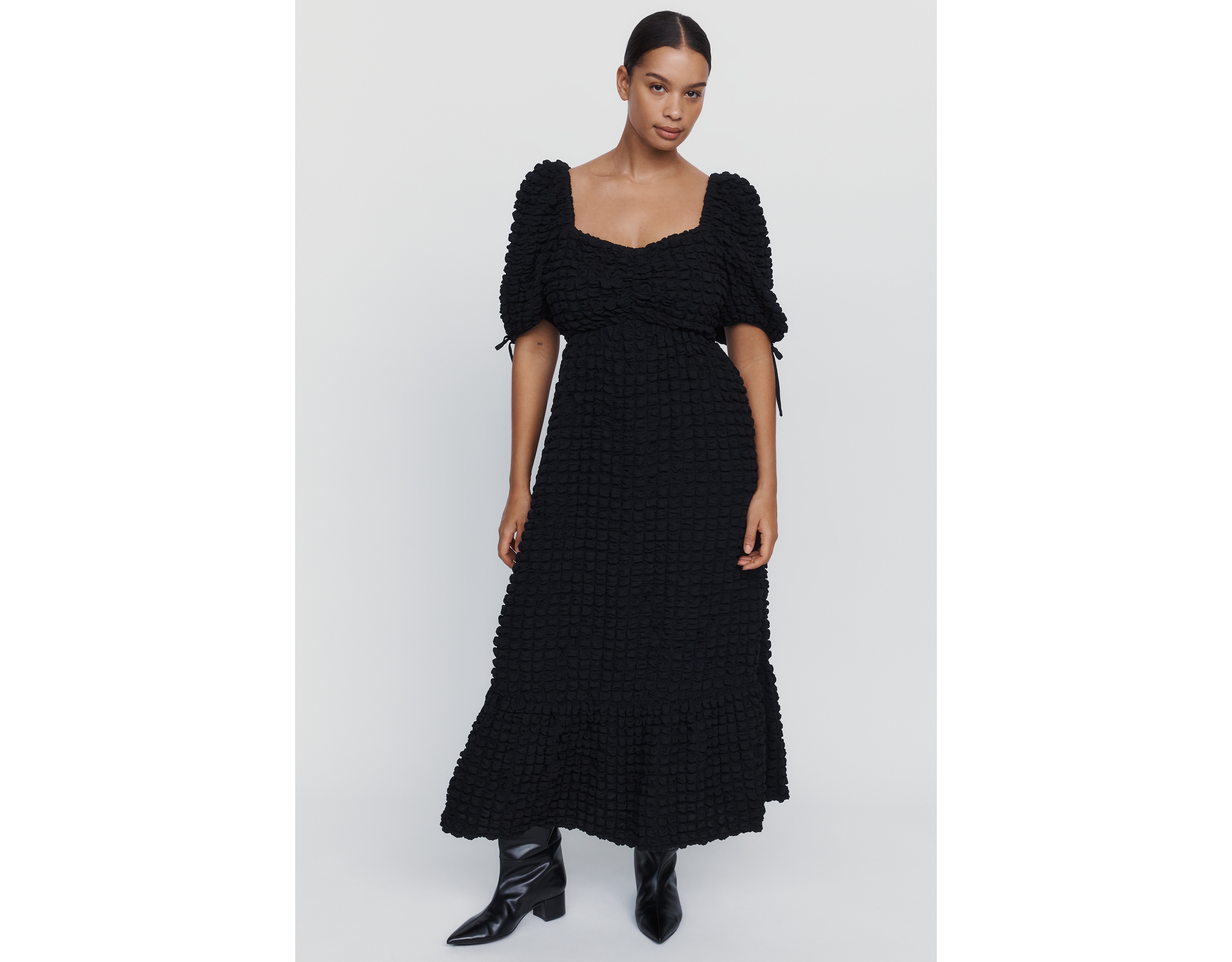 English Factory Plus Puff Sleeve Midi Dress