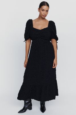 English Factory Plus Puff Sleeve Midi Dress