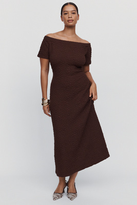 English Factory Plus Textured Midi Dress by Anthropologie