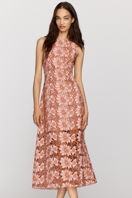 English Factory Floral Embroidered Midi Dress | Anthropologie