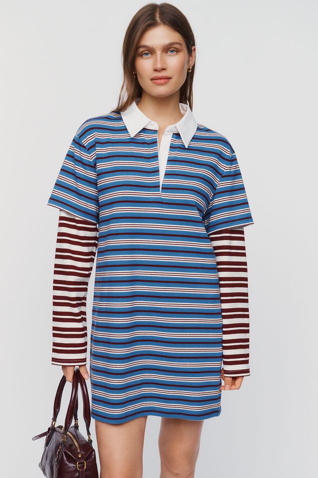 English Factory Long Sleeve Polo Twofer Mini Dress #2