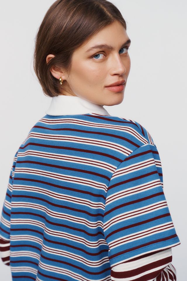 English Factory Long Sleeve Polo Twofer Mini Dress #3
