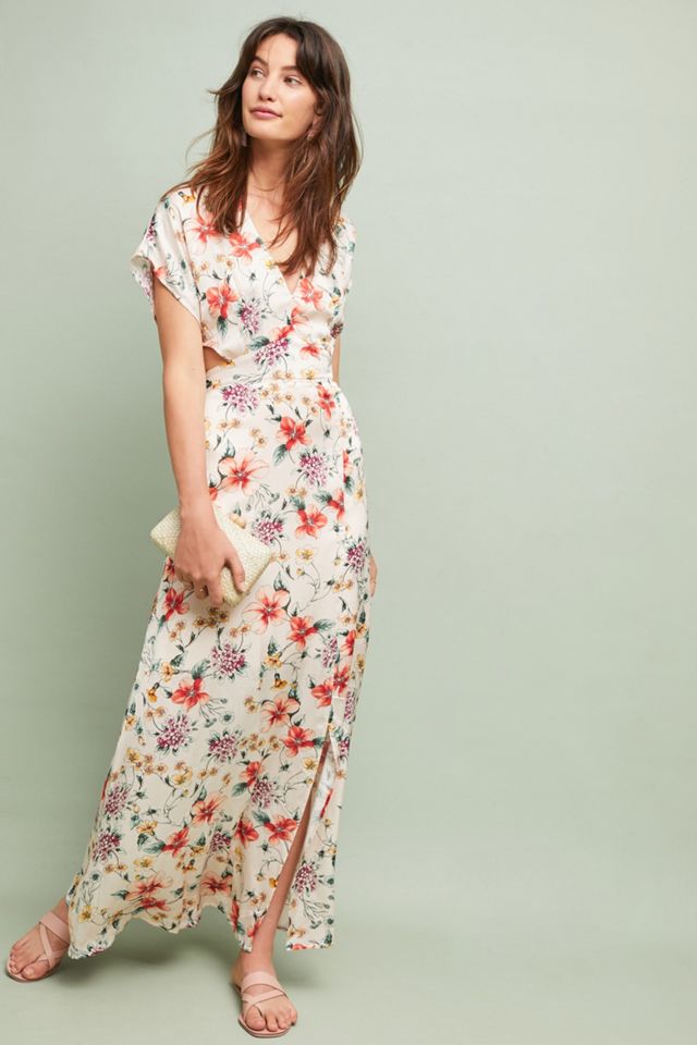burnout floral tie back maxi dress Tilley Floral Burnout Velvet Dress