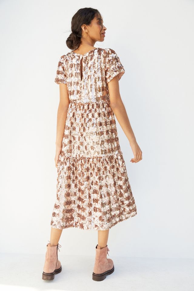 Maeve Bernadette Sequined Midi Dress | Anthropologie