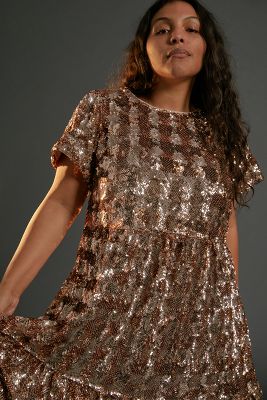 Maeve Bernadette Sequined Midi Dress | Anthropologie