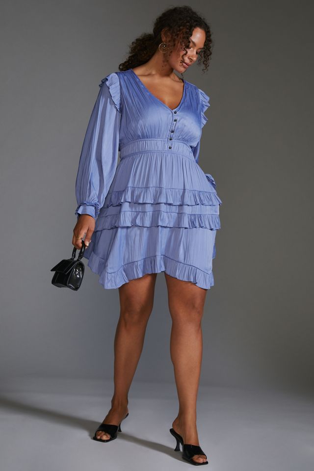 By Anthropologie Tiered Ruffled Mini Dress #3
