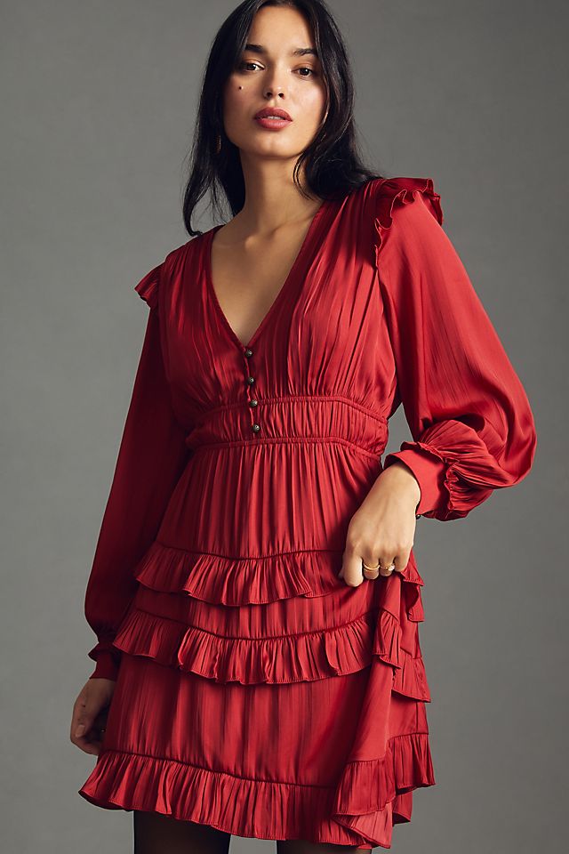 By Anthropologie Tiered Ruffled Mini Dress | Anthropologie