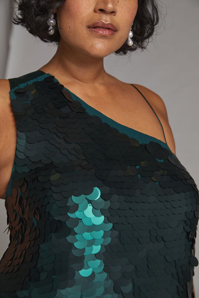 Maeve Sequined One-Shoulder Mini Dress #7